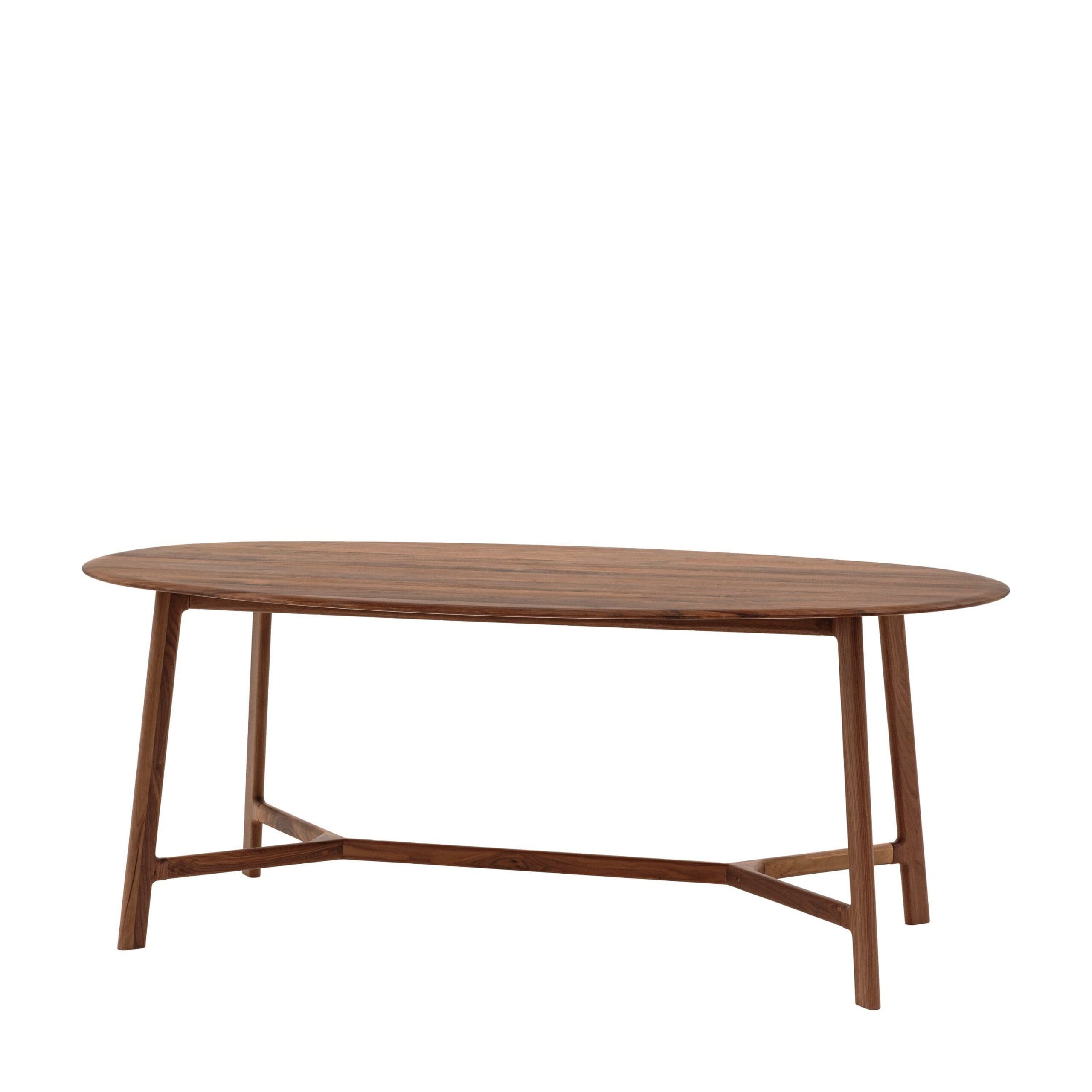 Madrid, stilrent, ovalt spisebord i retro design, i heltre valnøtt - Bilde 5