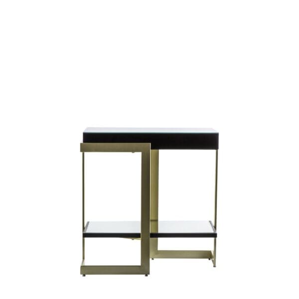 Ardella, glamorøst sidebord i sort glass/messing - Bilde 3