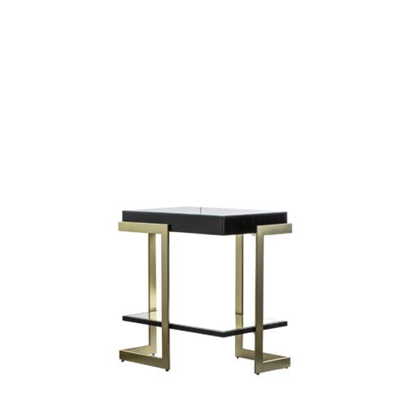 Ardella, glamorøst sidebord i sort glass/messing - Bilde 4
