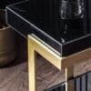 Ardella, glamorøst sidebord i sort glass/messing - Bilde 2