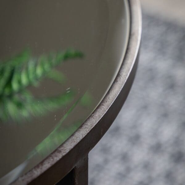 Argyle stilrent salongbord 2 i 1, i bronsefarget jern og speilglass - Bilde 2
