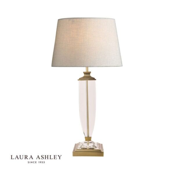 Carson, klassisk bordlampe i krystall og antikk messing H47 - Bilde 3