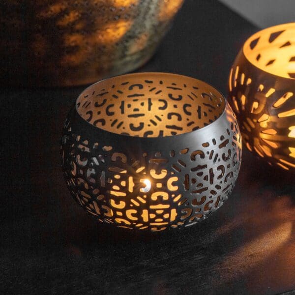 Churu, lekker t-lysholder i bronsefarget metall - Bilde 2