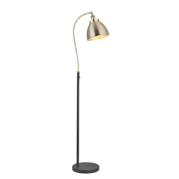 Franklin, justerbar gulvlampe i antikk messing look og sort - Bilde 3
