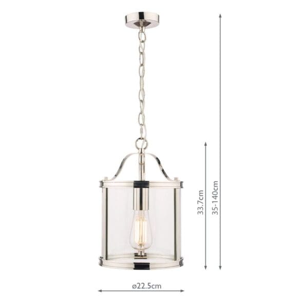 Harrington, stilren pendellampe i glass og krom - Bilde 5