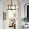 Harrington, stilren 3 armet taklampe i glass og krom