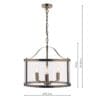 Harrington, stilren 3 armet taklampe i glass og antikk messing - Bilde 3