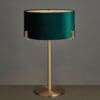 Hayfield, lampe m/messingfarget fot og grønn fløyelsskjerm - Bilde 3
