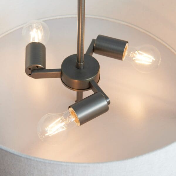 Hayfield, bronsefarget taklampe med naturfarget skjerm - Bilde 4