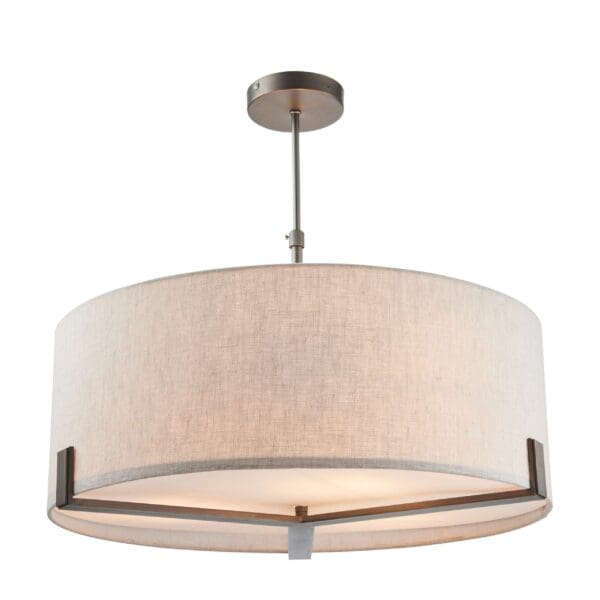 Hayfield, bronsefarget taklampe med naturfarget skjerm - Bilde 2