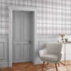 Heritage Plaid,  tapet med tartanruter i lyse grånyanser