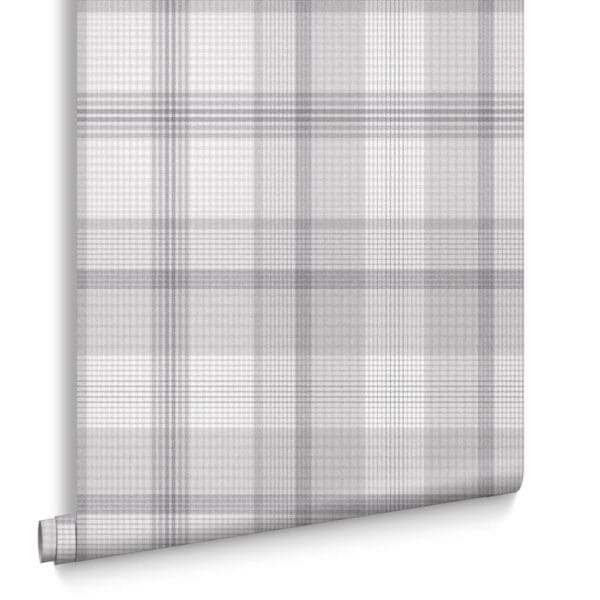 Heritage Plaid,  tapet med tartanruter i lyse grånyanser - Bilde 3