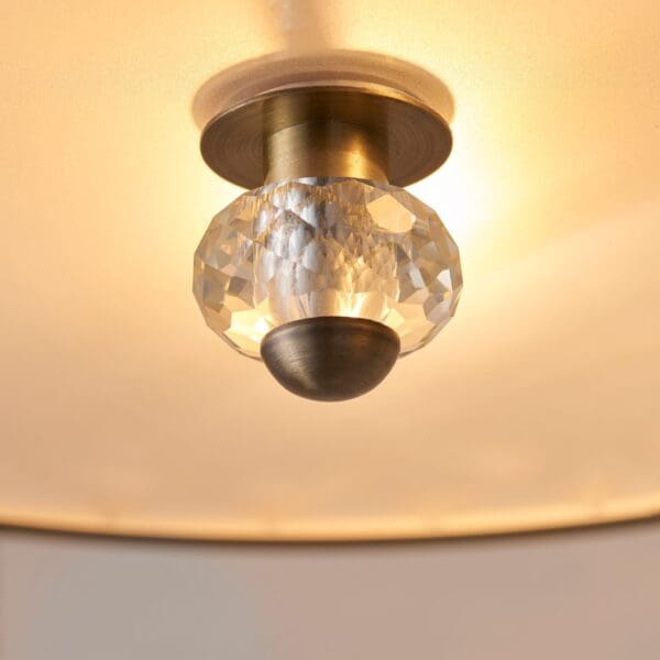 Hudson, Elegant taklampe i antikk messing og krystall - Bilde 5