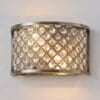 Hudson, Elegant vegglampe i antikk messing og krystall - Bilde 2