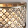 Hudson, Elegant vegglampe i antikk messing og krystall - Bilde 4