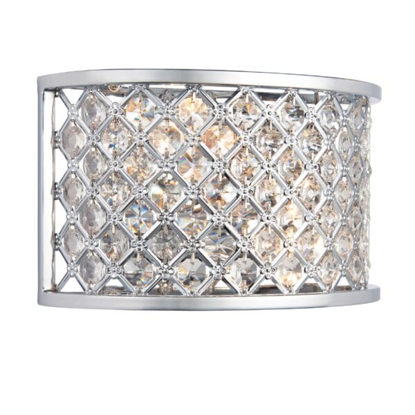 Hudson, Elegant vegglampe i krom og krystall