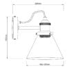 Isaac, industriell vegglampe med glasskjerm - Bilde 6