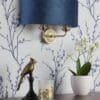 Sorrento, vegglampe i antikk messing og blå fløyelsskjerm fra Laura Ashley - Bilde 6