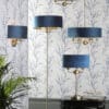 Sorrento, vegglampe i antikk messing og blå fløyelsskjerm fra Laura Ashley - Bilde 8