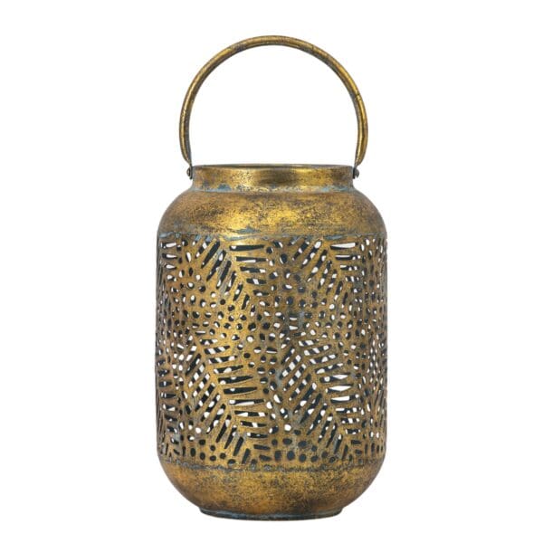 Edith,rustikk lyslykt i bronsefarget/verdigris metall - Bilde 4