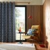 Linear Stem, Retro ferdigsydde gardiner fra Orla Kiely i blått - Bilde 2