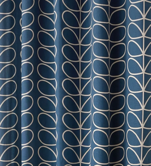 Linear Stem, Retro ferdigsydde gardiner fra Orla Kiely i blått - Bilde 3