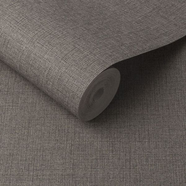 Linen, elegant tapet i lintekstur i brunt - Bilde 2