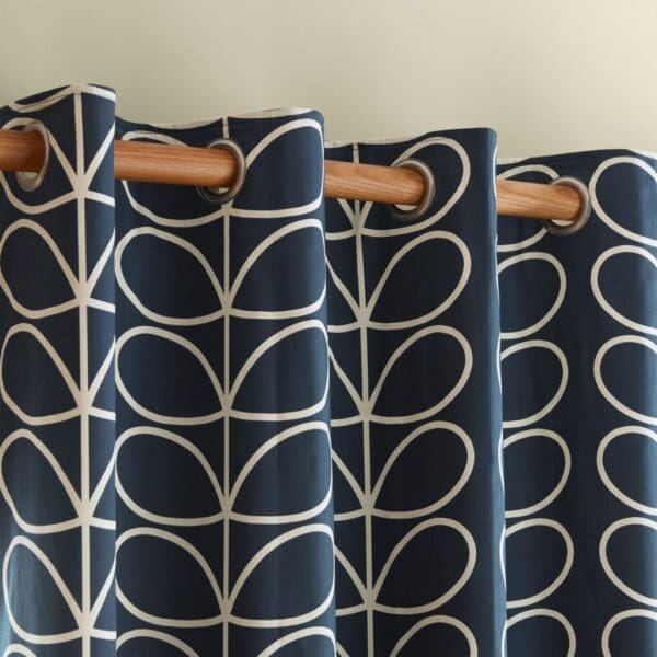 Linear Stem, Retro ferdigsydde gardiner fra Orla Kiely i blått - Bilde 4