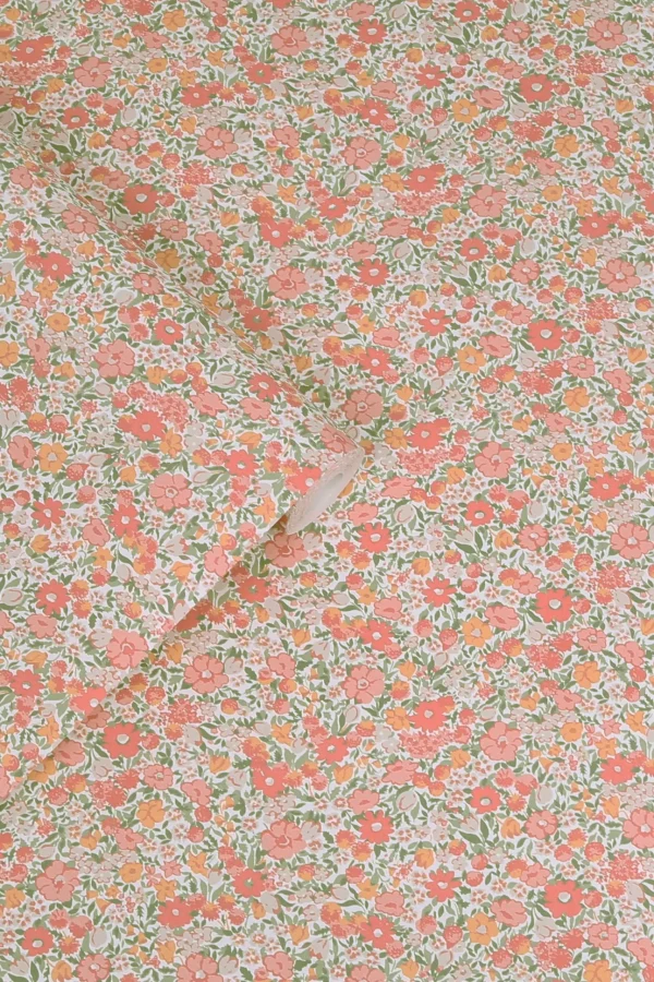 Loveston,småblomstrete tapet i fersken fra Laura Ashley - Bilde 2