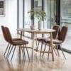 Madrid, stilrent, ovalt spisebord i retrodesign, i heltre eik - Bilde 2