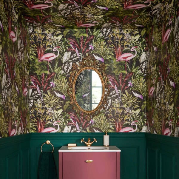 Midnight Tropic, tropisk tapet med flamingoer