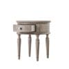 Mustique, rundt sidebord/nattbord med en skuff i rustikk finish - Bilde 7