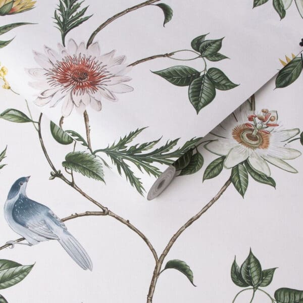 Nuit, tapet med blomster og fugler i friske farger - Bilde 2