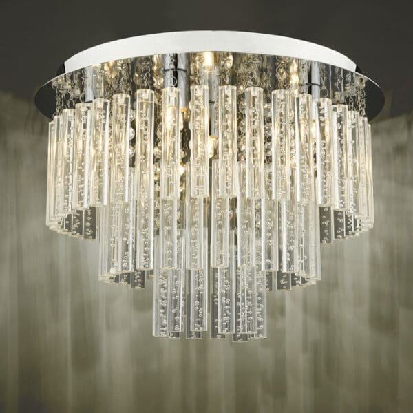 Paulita, lekker taklampe med boblete glasstaver (IP44)