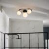 Pulsa, Stilfull og moderne taklampe i sort med glasskupler (IP44)