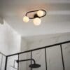 Pulsa, Stilfull og moderne taklampe i sort med glasskupler (IP44) - Bilde 2