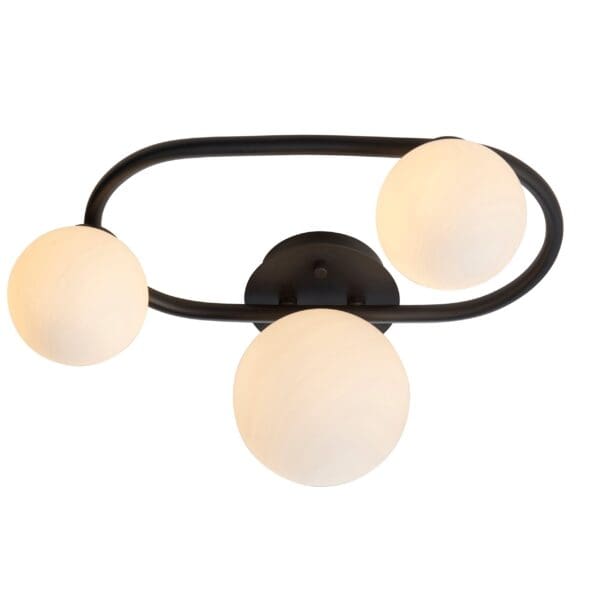 Pulsa, Stilfull og moderne taklampe i sort med glasskupler (IP44) - Bilde 5