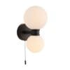 Pulsa, Stilfull og moderne vegglampe i sort med glasskupler (IP44) - Bilde 3