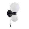 Pulsa, Stilfull og moderne vegglampe i sort med glasskupler (IP44) - Bilde 4