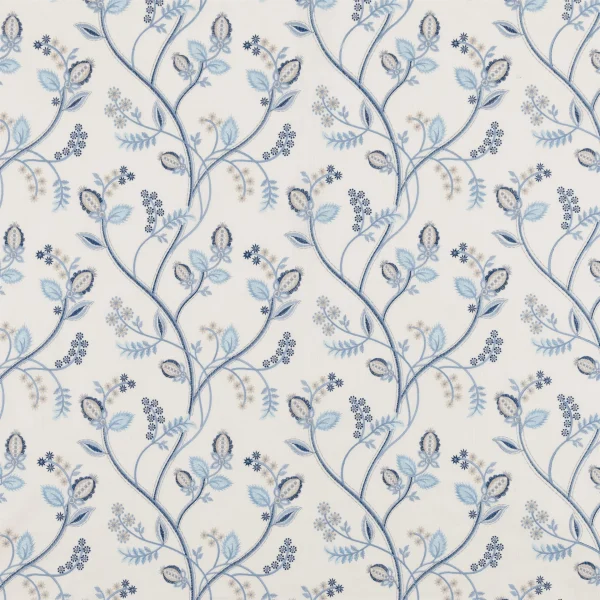 Samlesbury Chintz, Stilrent brodert gardinstoff i grønt/rosa - Bilde 4