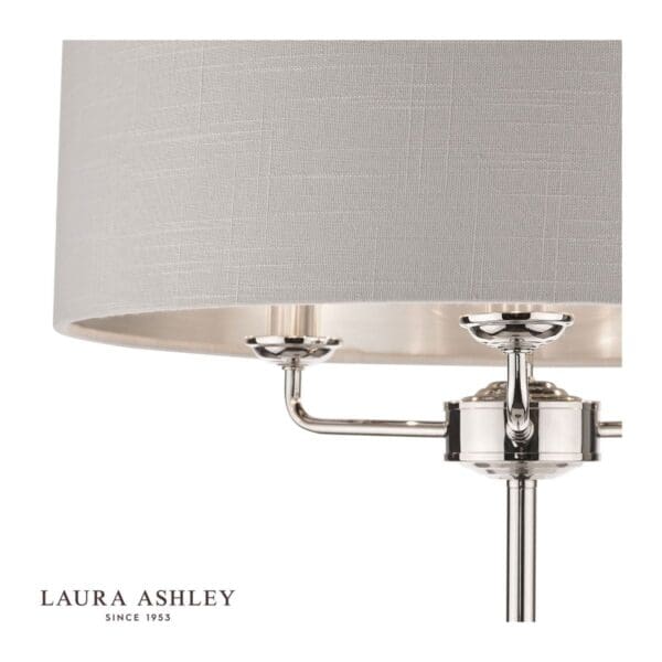 Sorrento stålampe i krom med sølvgrå skjerm fra Laura Ashley - Bilde 3