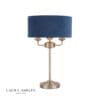 Sorrento, bordlampe i antikk messing og blå fløyelsskjerm - Bilde 2