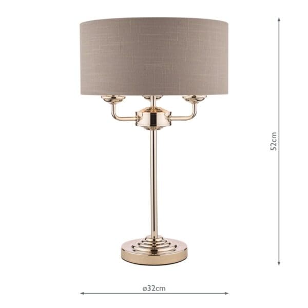 Sorrento, bordlampe i krom og koksgrå skjerm - Bilde 6