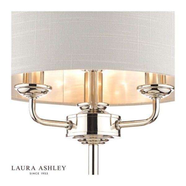 Sorrento, bordlampe i krom og sølvgrå skjerm fra Laura Ashley - Bilde 4