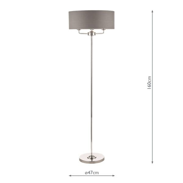 Sorrento stålampe i krom med koksgrå skjerm fra Laura Ashley - Bilde 5