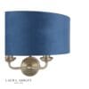 Sorrento, vegglampe i antikk messing og blå fløyelsskjerm fra Laura Ashley - Bilde 4