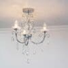 Tabitha, liten lysekrone til badet med slepet glass (IP44)