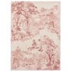 TB Toile, elegant gulvteppe i bomull med rosa toile mønster - Bilde 2