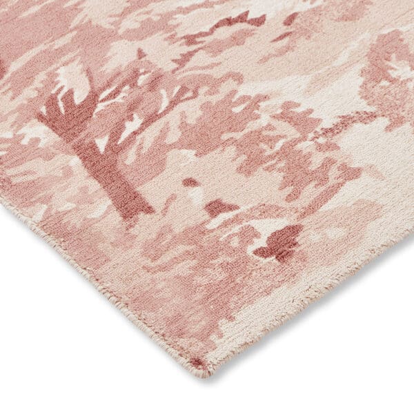 TB Toile, elegant gulvteppe i bomull med rosa toile mønster - Bilde 4