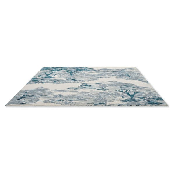 TB Toile, elegant gulvteppe i bomull med blått toile mønster - Bilde 6